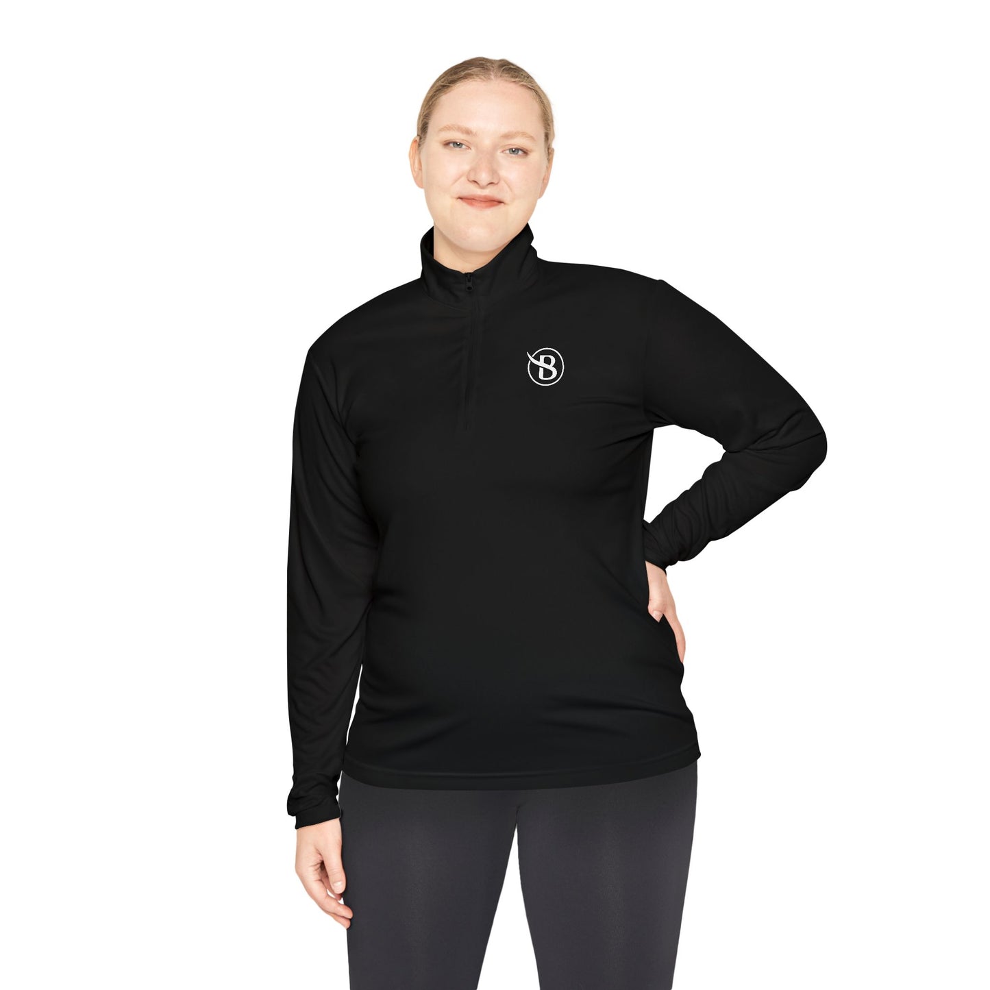 BIAUTÉ Unisex Quarter-Zip Pullover - White, Black, Atomic Blue