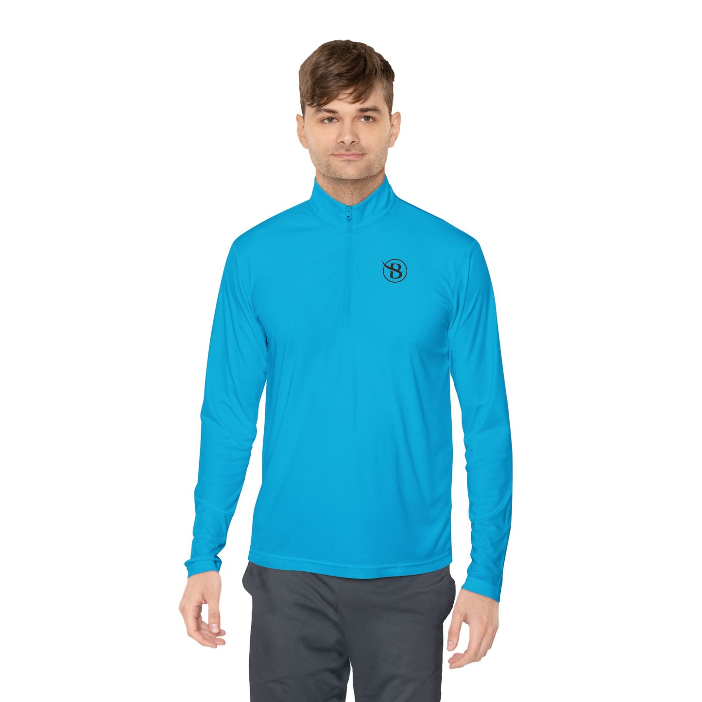 BIAUTÉ Unisex Quarter-Zip Pullover - White, Black, Atomic Blue