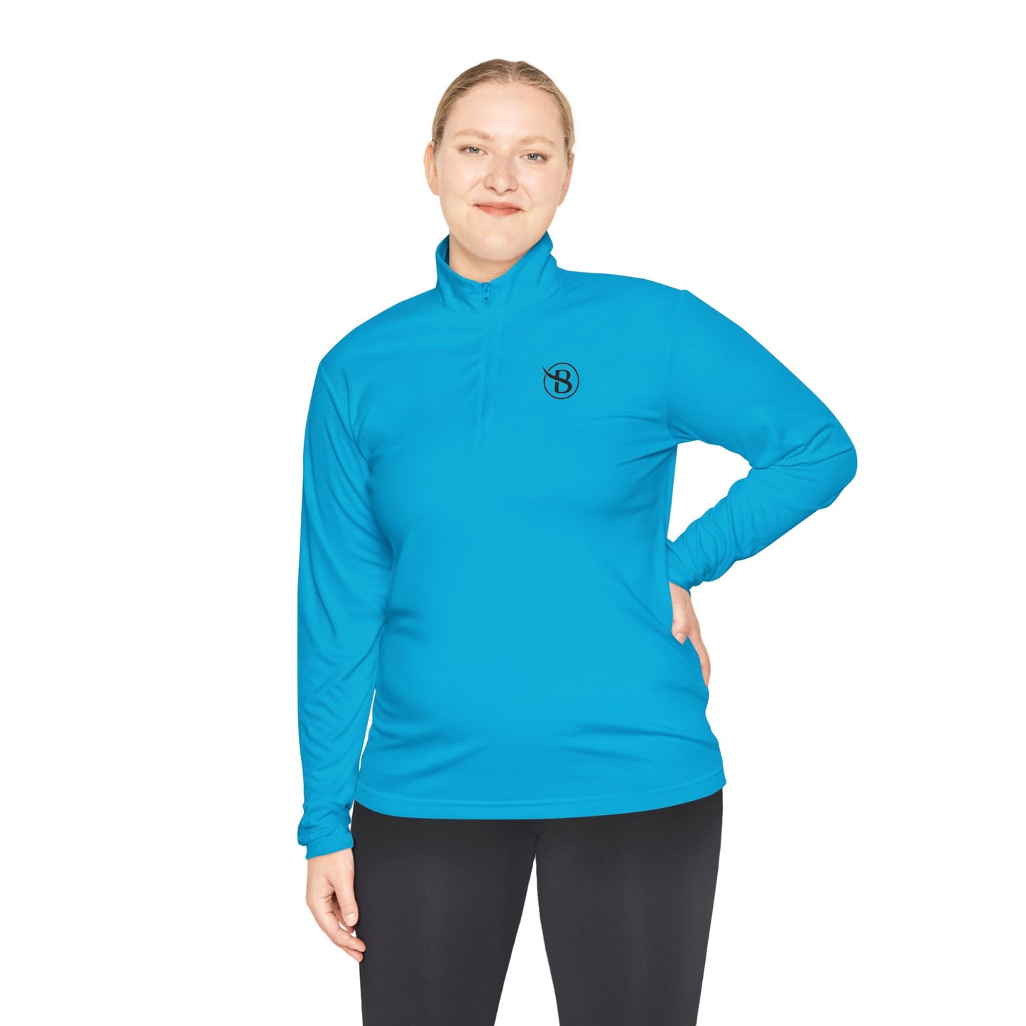 BIAUTÉ Unisex Quarter-Zip Pullover - White, Black, Atomic Blue