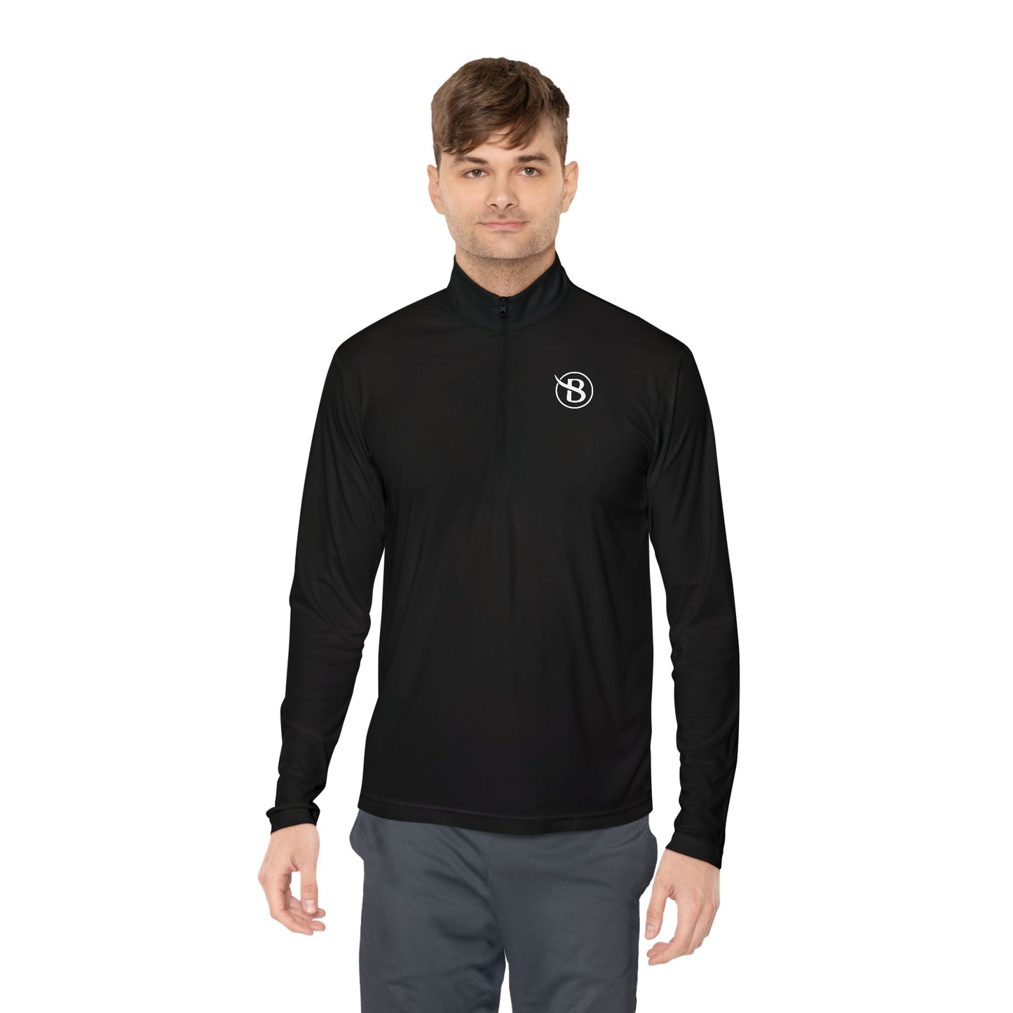 BIAUTÉ Unisex Quarter-Zip Pullover - White, Black, Atomic Blue
