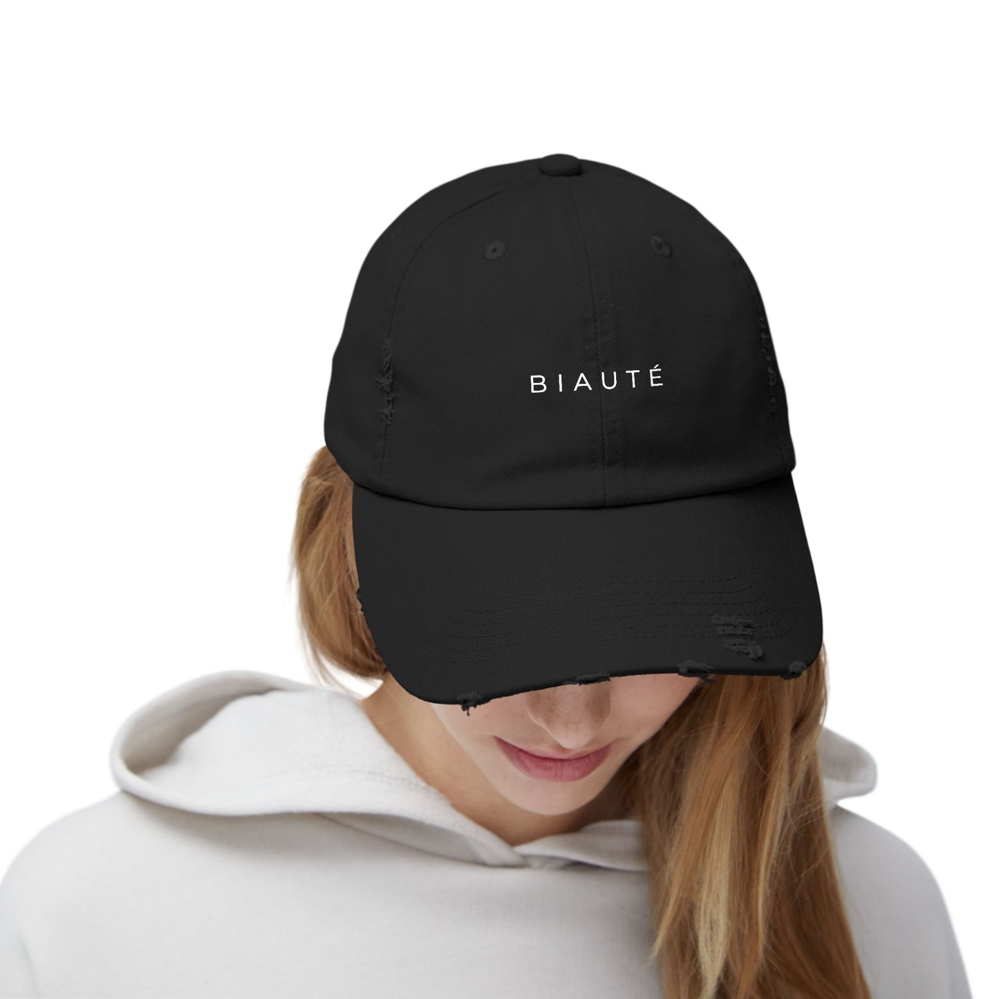 BIAUTÉ Unisex Distressed Cap - Black