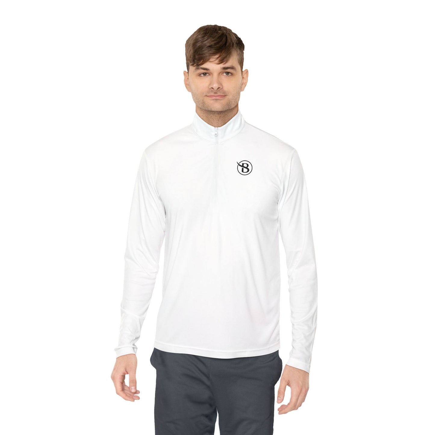 BIAUTÉ Unisex Quarter-Zip Pullover - White, Black, Atomic Blue